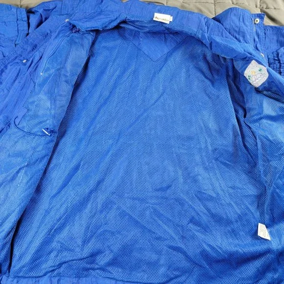 Vintage Disney Vacation Club Mens Large Blue Full Zip Rain Jacket Casual